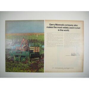 LTV Aerospace Corp Gerry Monroe Rocket ADVERT 1960s Vintage Print Ad 2 Pages